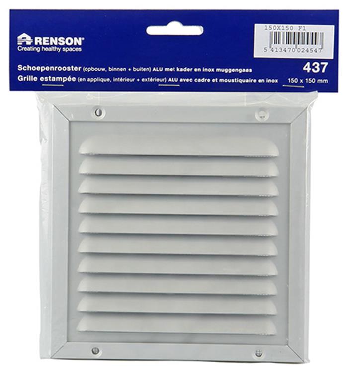 Renson 1006341 - schoepenrooster + kader + mug.opbouw 437 f1 150x150mm | 2 stuks