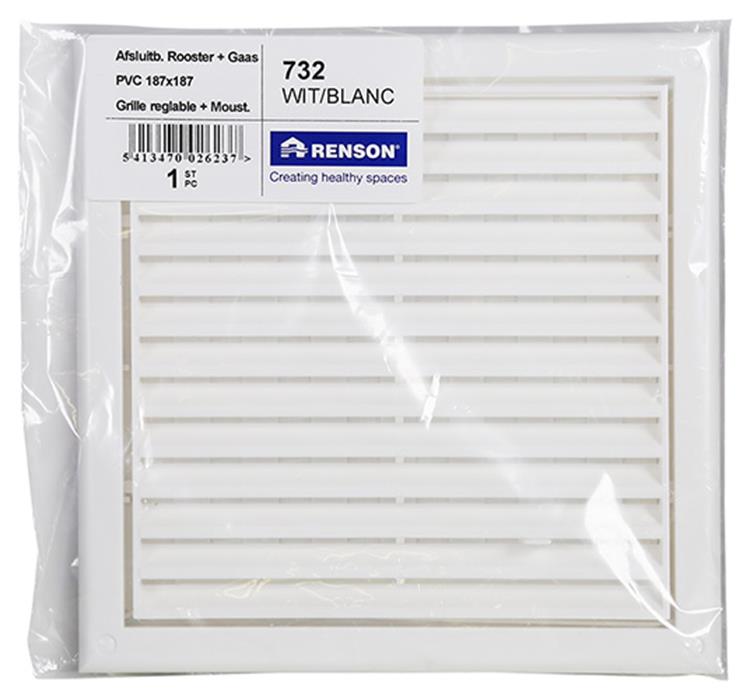 Renson 1006741 - rooster pvc 732 wit 187x187mm | 1 stuks
