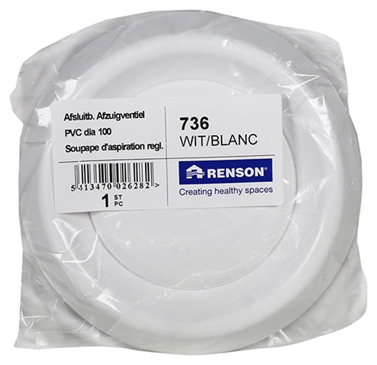 Renson 1006745 - afz.ventiel pvc736 wit ø100 | 1 stuks