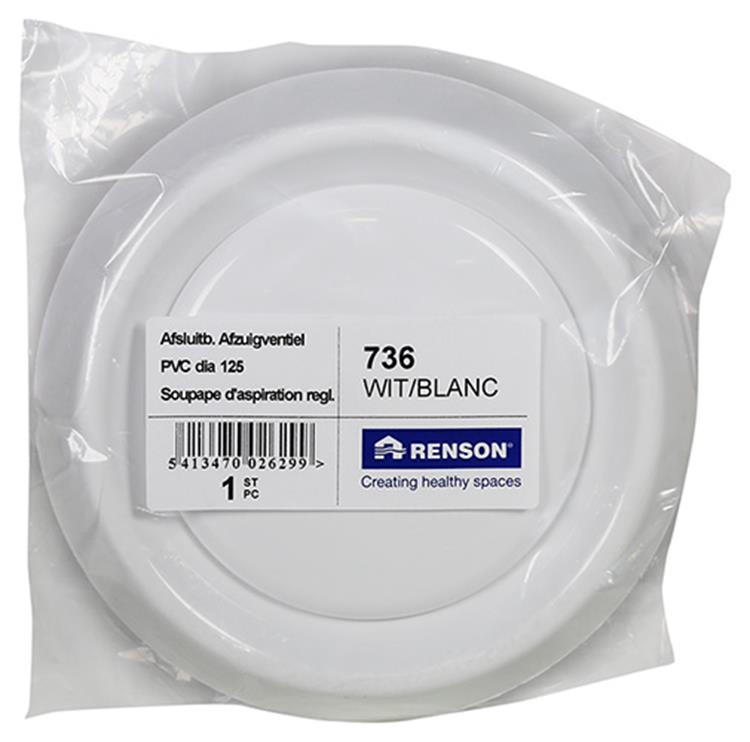 Renson 1006746 - afz.ventiel pvc736 wit ø125 | 1 stuks