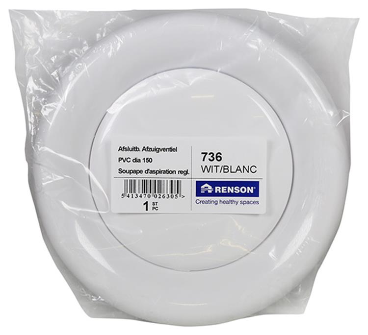Renson 1006747 - afz.ventiel pvc736 wit ø150 | 1 stuks