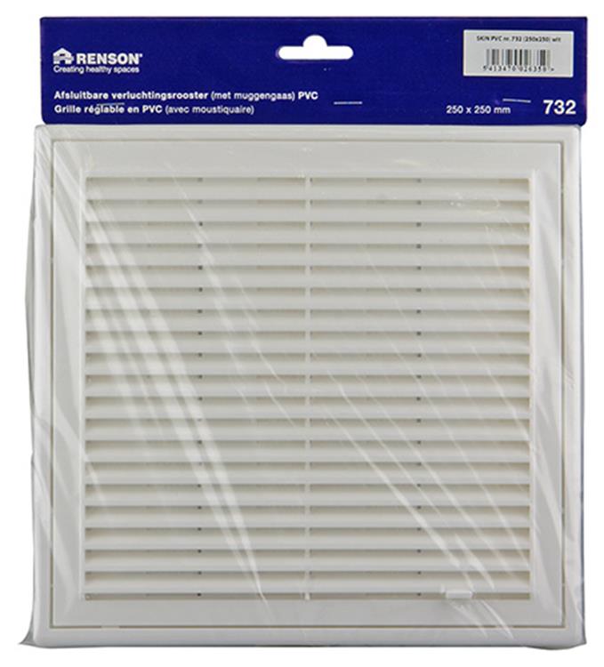 Renson 1006370 - regelbare rooster opb. 732 pvcral 9010 250x250mm | 2 stuks