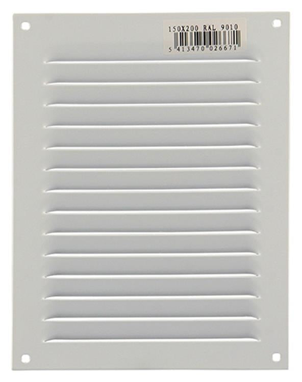 Renson 1006303 - schoepenrooster vlak alu ral 9010 150x200mm | 10 stuks