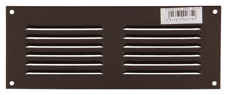 Renson 1006307 - schoepenrooster vlak alu ral 8019 250x100mm | 10 stuks