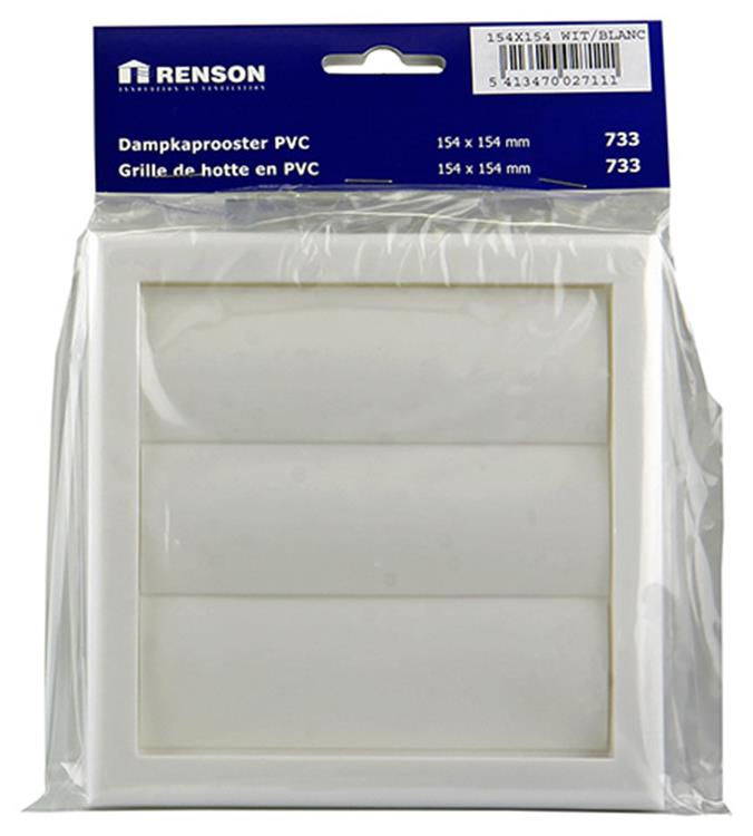 Renson 1006372 - dampkaprooster opbouw 733 pvc ral 9010 154x154mm | 2 stuks