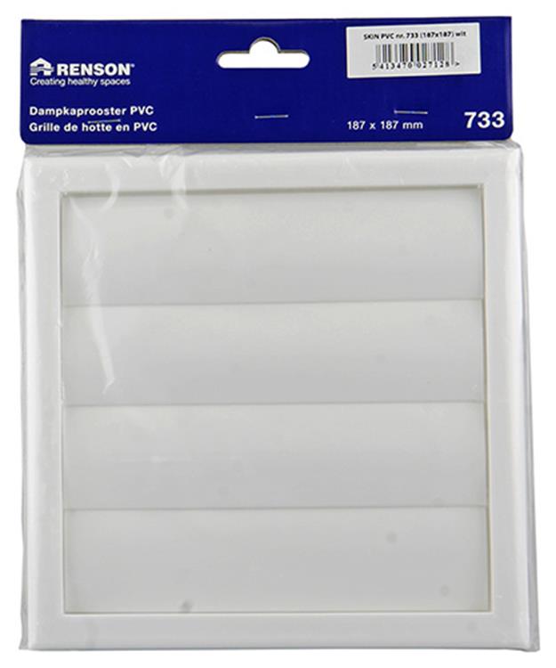 Renson 1006374 - dampkaprooster opbouw 733 pvc ral 9010 187x187mm | 2 stuks