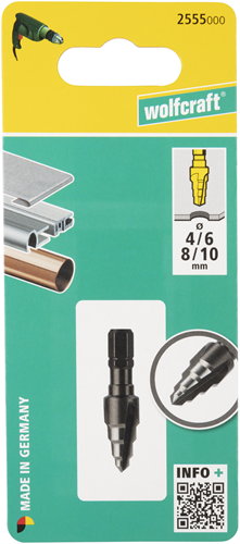 Wolfcraft hss-getrapte boor | 6-kant | ø6, 8, 10mm | 1 stuk - 2555000
