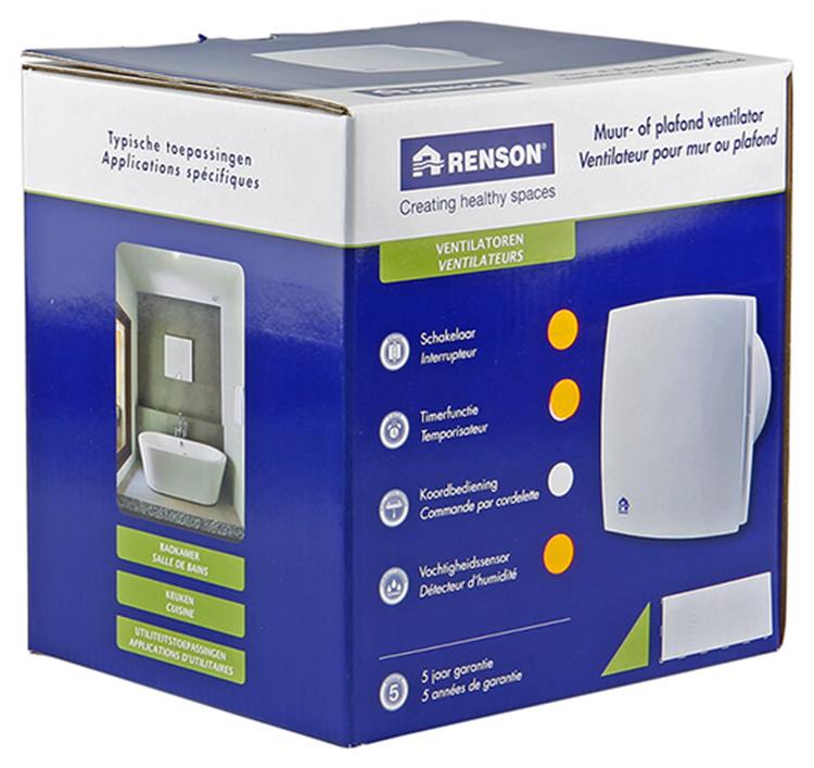 Renson 1006464 - mech. vent. vochtigheidssensor 7411h grijs ø 100 | 1 stuks