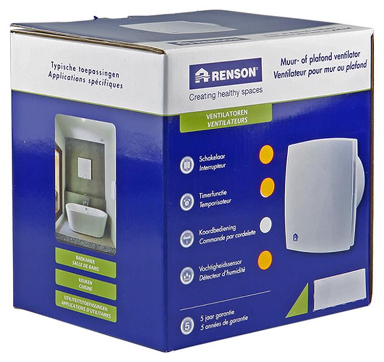 Renson 1006465 - mech. vent. vochtigheidssensor 7412h grijs ø 125 | 1 stuks