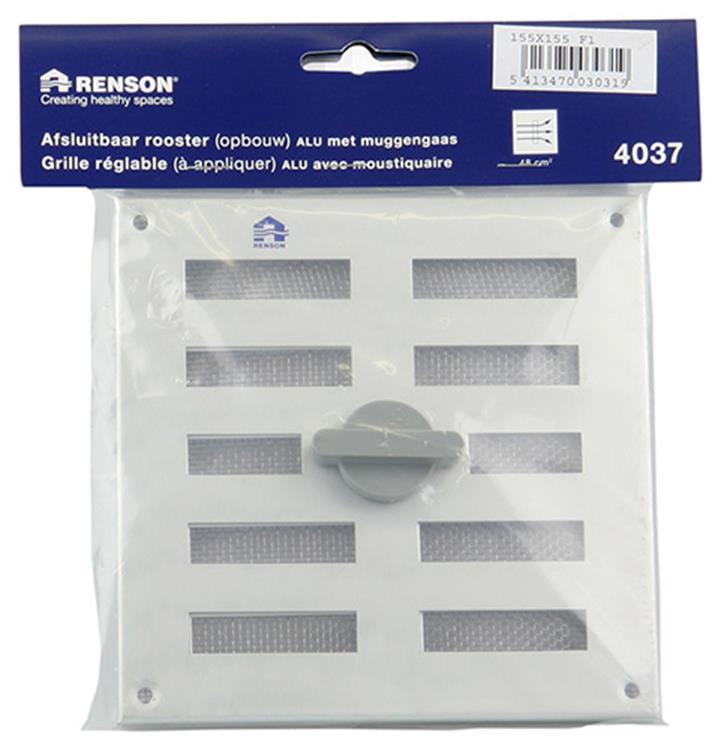 Renson 1006324 - regelbare rooster opb. 4037 alu f1 155x155mm | 2 stuks