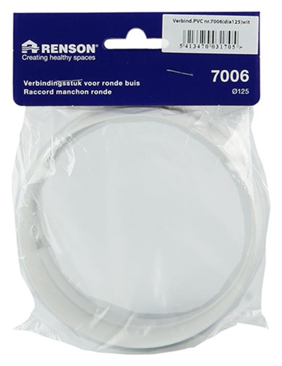 Renson 1006396 - pvc verbindingsstuk 7006 wit ø 125 | 4 stuks