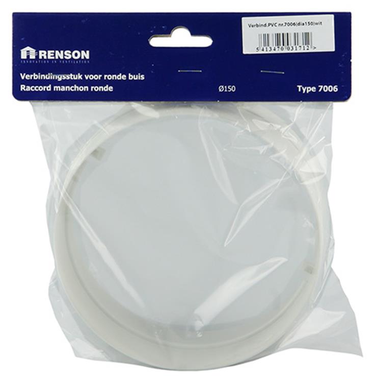 Renson 1006397 - pvc verbindingsstuk 7006 wit ø 150 | 4 stuks