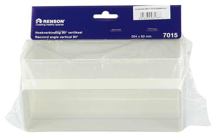 Renson 1006404 - pvc hoekverbinding vert.90° 7015 wit 204x60mm | 3 stuks