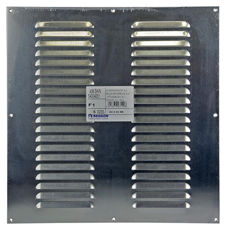 Renson 1006318 - schoepenrooster vlak alu f1 400x400mm | 5 stuks