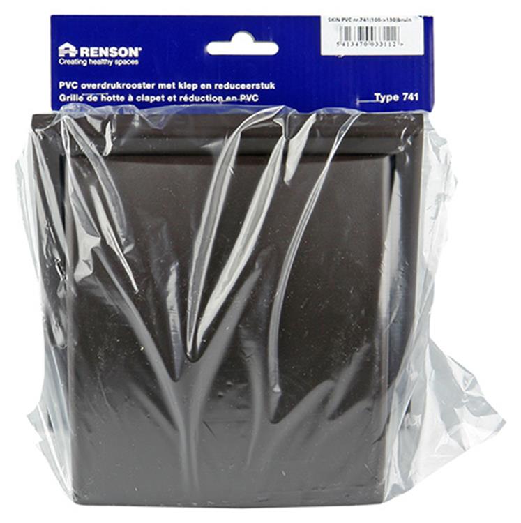 Renson 1006384 - dampkaprooster 1 klep 741 dia pvc ral 8019 ø100-130 | 2 stuks