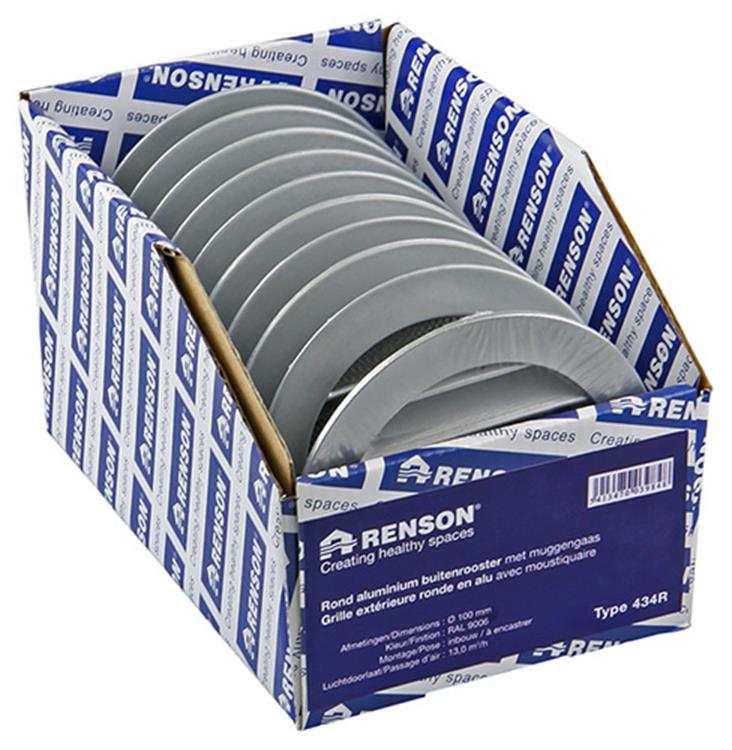 Renson 1006258 - ronde rooster inbouw 434 r alural 9006 ø 100 | 10 stuks