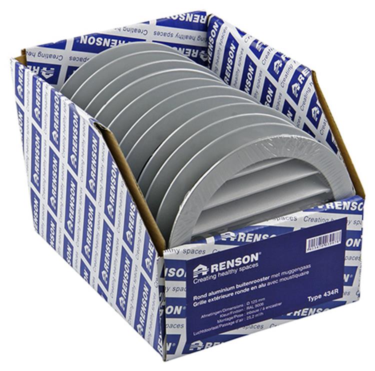 Renson 1006261 - ronde rooster inbouw 434 r alural 9006 ø 125 | 10 stuks