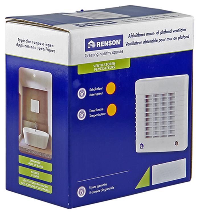Renson 1006454 - afsluitb.vent. timer 12v 7231t 12v wit ø 100 | 2 stuks