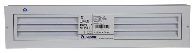 Renson 1006753 - deurrooster 461 ral9010 425x76mm | 2 stuks