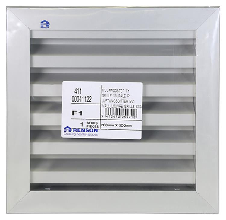 Renson 1013881 - muurrooster 411 f1 200x200mm | 2 stuks