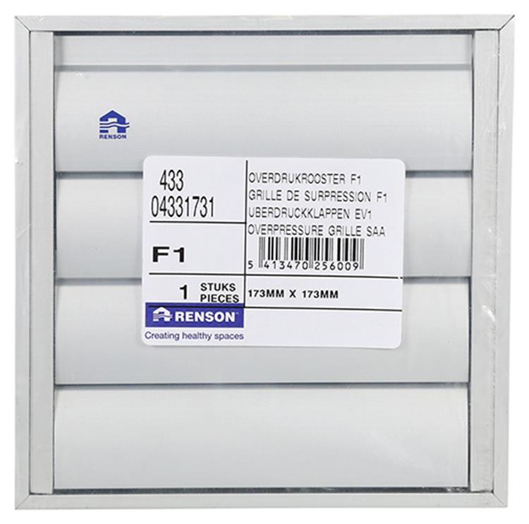 Renson 1013526 - lamellenrooster alu natuur 433 173x173mm | 2 stuks