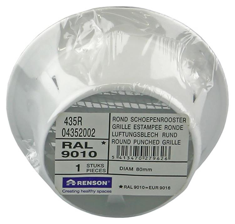 Renson 1008241 - schoepenrooster rond inb. 435 r alu ral 9010 ø 80 | 12 stuks