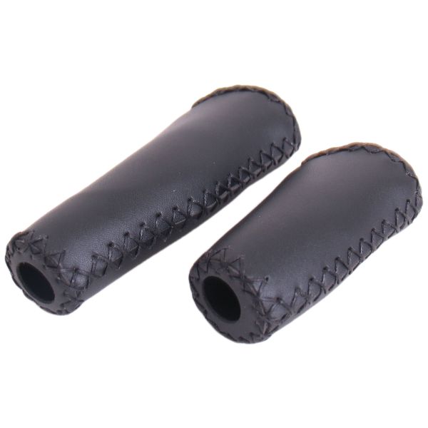 De Edge Leather Grip - Ergonomisch Lederen Handvatset - 135mm 92mm - Zwart
