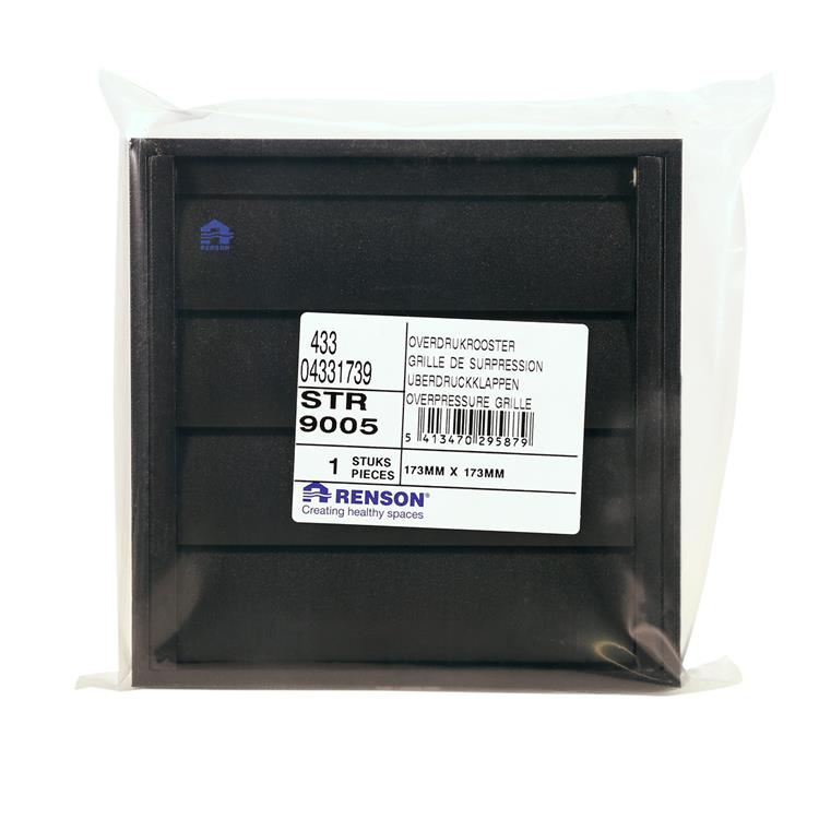 Renson 1057998 - dampkaprooster 433 (173x173) ral 9005 zwart | 2 stuks