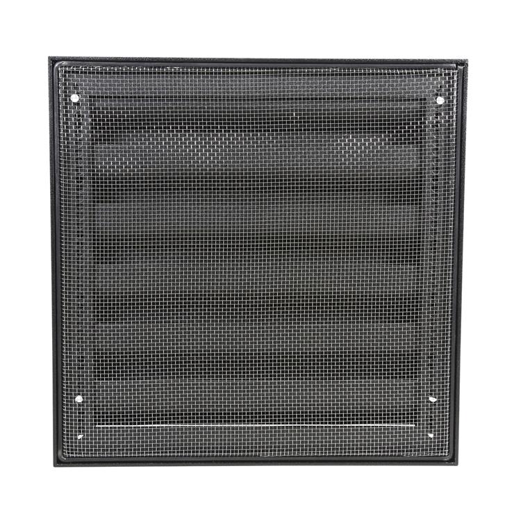 Renson 1058001 - opbouwmuurrooster met gaas 431 (225x225) str 9005 zwart | 2 stuks