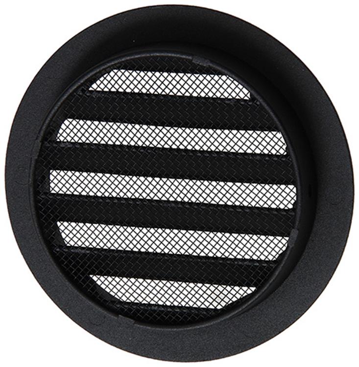 Renson 1057993 - inbouw rond schoepenr met gaas434r dia 100 ral 9005 zwart | 10 stuks