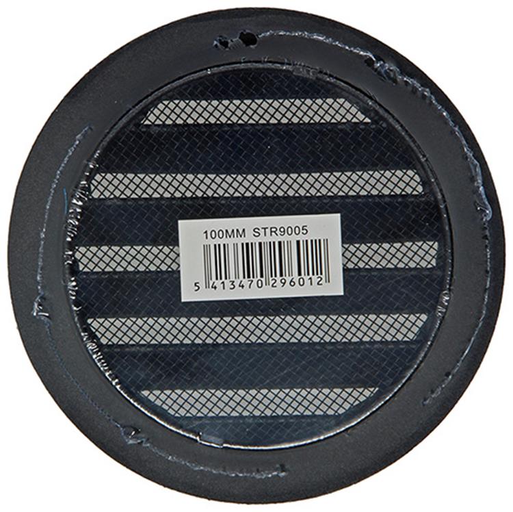 Renson 1057993 - inbouw rond schoepenr met gaas434r dia 100 ral 9005 zwart | 10 stuks