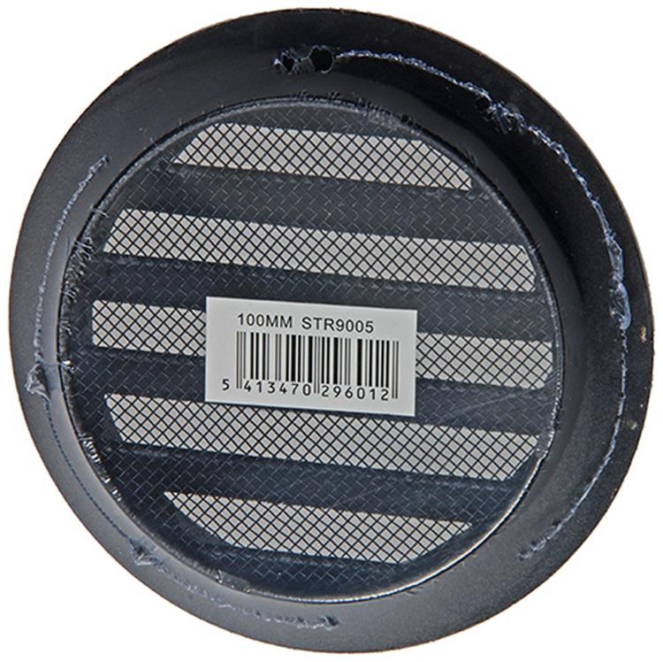 Renson 1057993 - inbouw rond schoepenr met gaas434r dia 100 ral 9005 zwart | 10 stuks