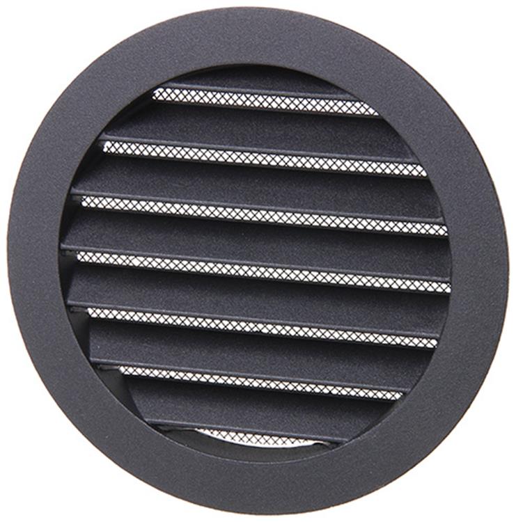 Renson 1057994 - inbouw rond schoepenr met gaas434r dia 125 ral 9005 zwart | 10 stuks