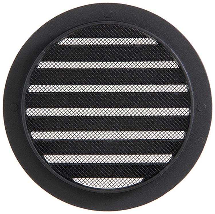 Renson 1057994 - inbouw rond schoepenr met gaas434r dia 125 ral 9005 zwart | 10 stuks