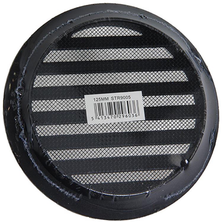 Renson 1057994 - inbouw rond schoepenr met gaas434r dia 125 ral 9005 zwart | 10 stuks