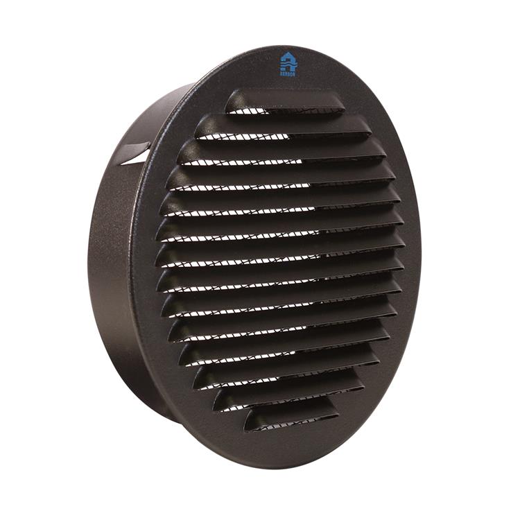 Renson 1057997 - inbouw rond schoepenr met gaas435r dia 150 ral 9005 zwart | 5 stuks