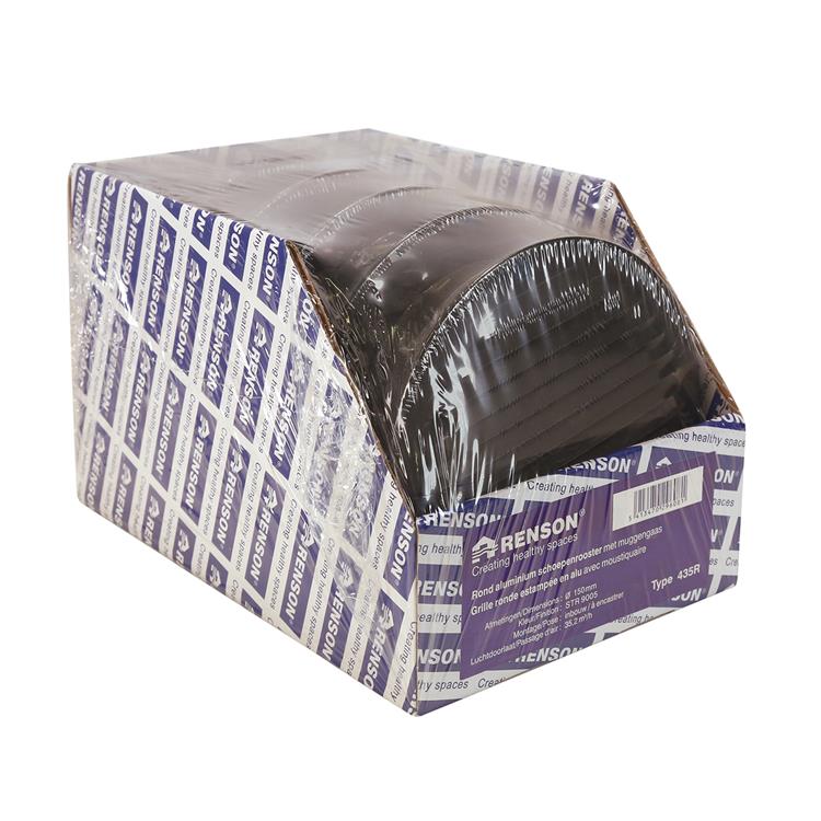 Renson 1057997 - inbouw rond schoepenr met gaas435r dia 150 ral 9005 zwart | 5 stuks