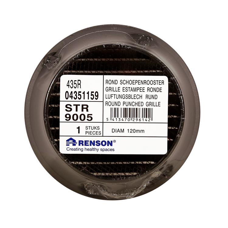 Renson 1057996 - inbouw rond schoepenr met gaas435r dia 115 ral 9005 zwart | 5 stuks