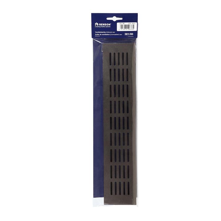 Renson 1059706 - ventilatiestrip 381 80 (400mm)ral 9005 structuur zwart | 2 stuks