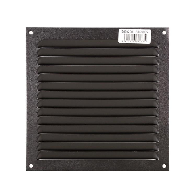 Renson 1061639 - opbouw schoepenrooster 436 200x200 ral 9005 zwart | 10 stuks
