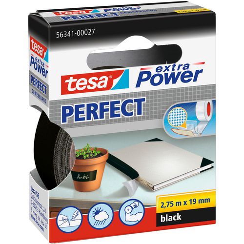 Tesa textieltape extra power perfect zwart