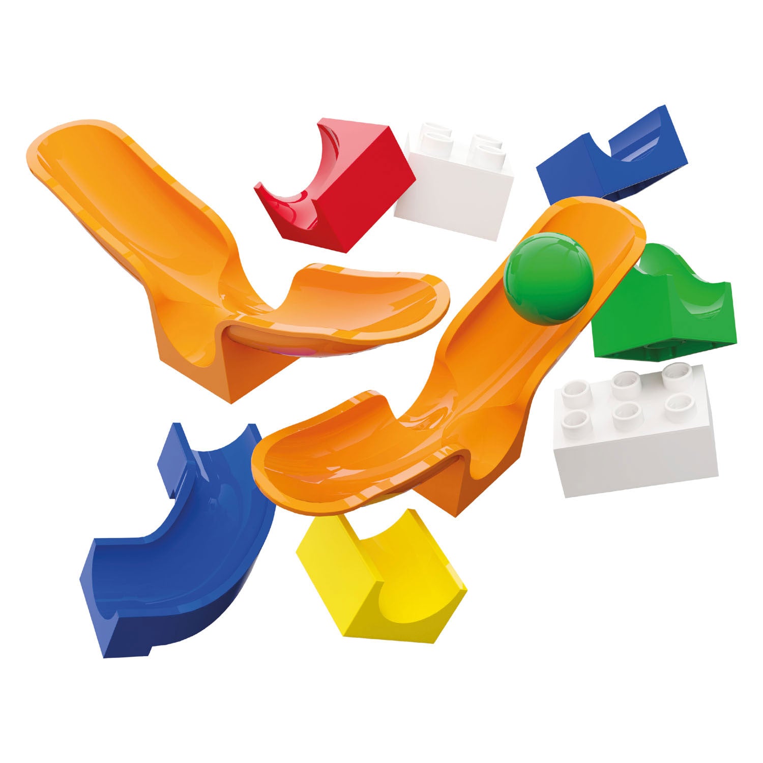 Hubelino knikkerbaan uitbreidingsset schommel, 46dlg.