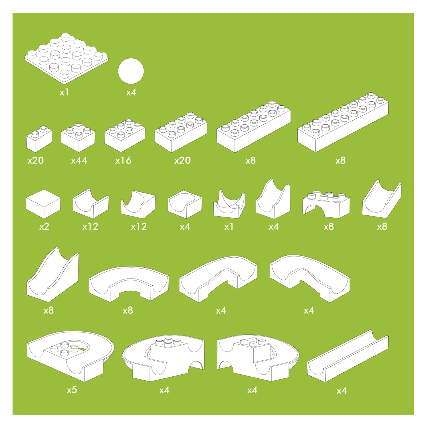 Hubelino knikkerbaan maxi bouwset - 213dlg.