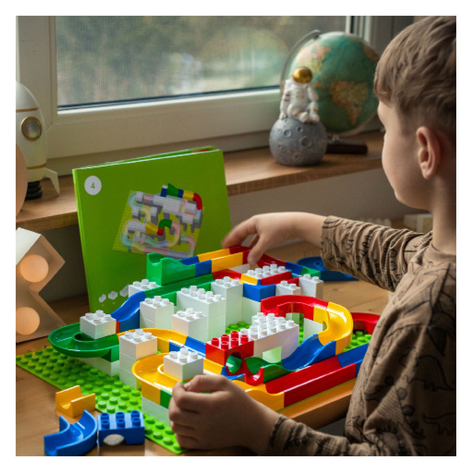 Hubelino knikkerbaan kiga scholenset bouwdoos, 352dlg