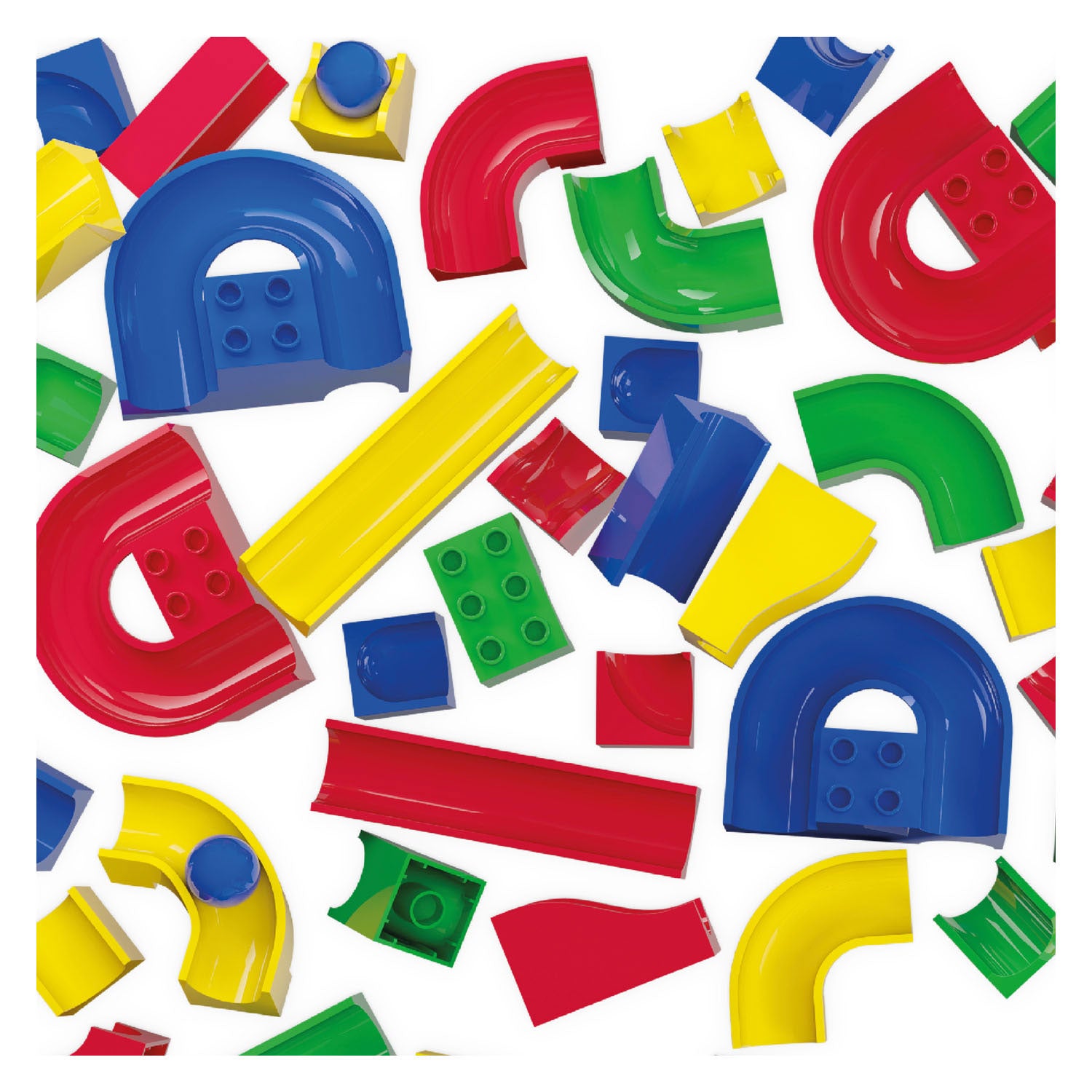 Hubelino knikkerbaan kiga scholenset baanelementen, 156dlg