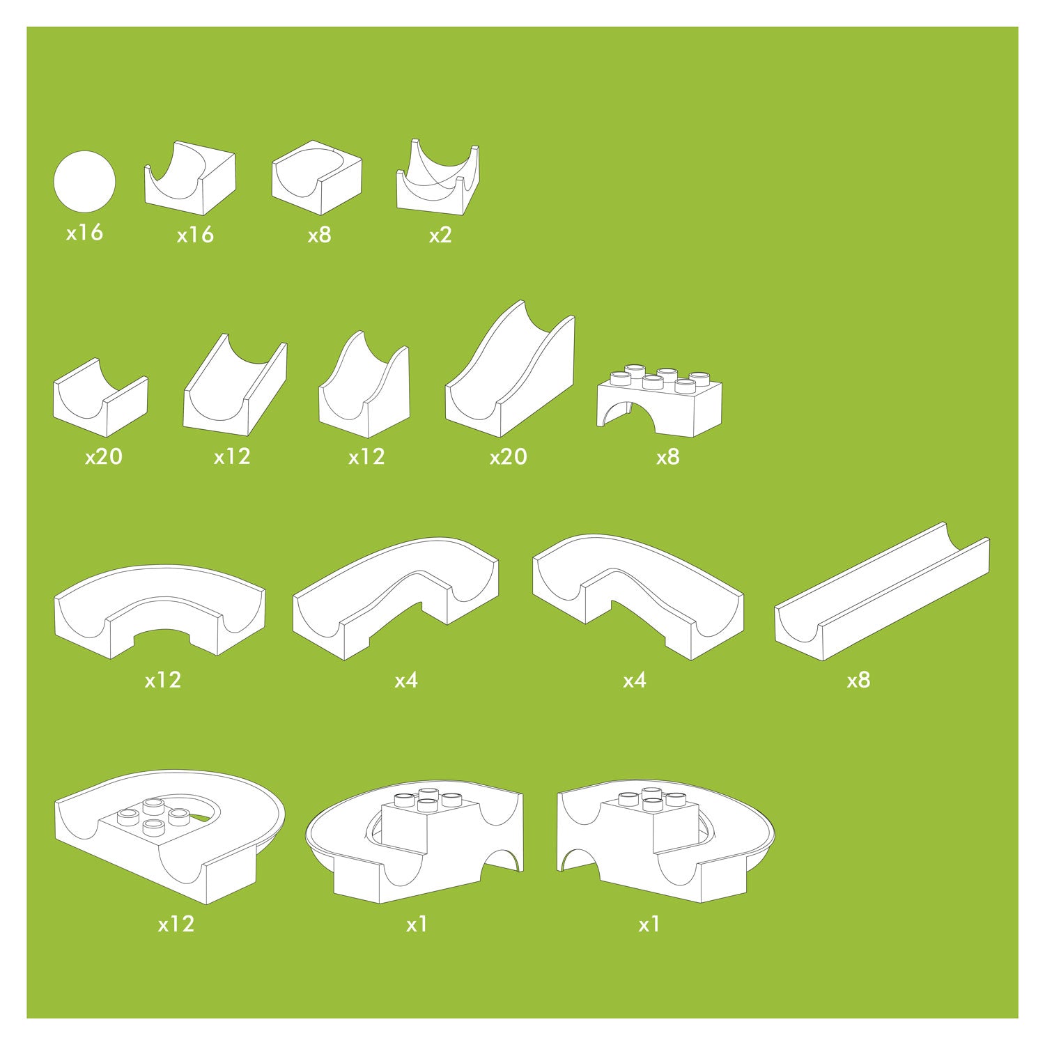 Hubelino knikkerbaan kiga scholenset baanelementen, 156dlg