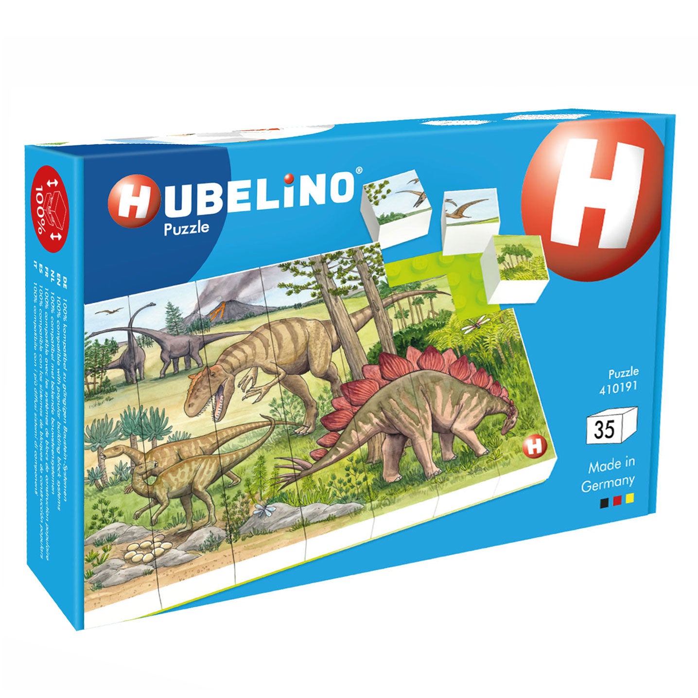 Hubelino blokpuzzel dinosaurus wereld - 35st.