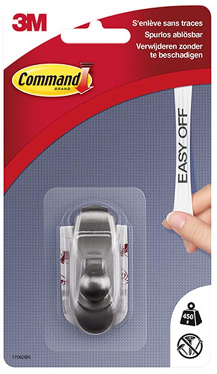 3m 1044682 - 17062bnc comm. haak timeles metal-look s (1h+2s card) | 6 stuks