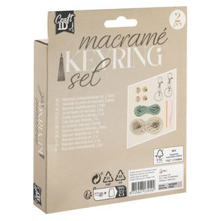 Creatieve knutselgroep macramé sleutelhangers, 2st.