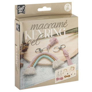 Creatieve knutselgroep macramé sleutelhangers, set van 2
